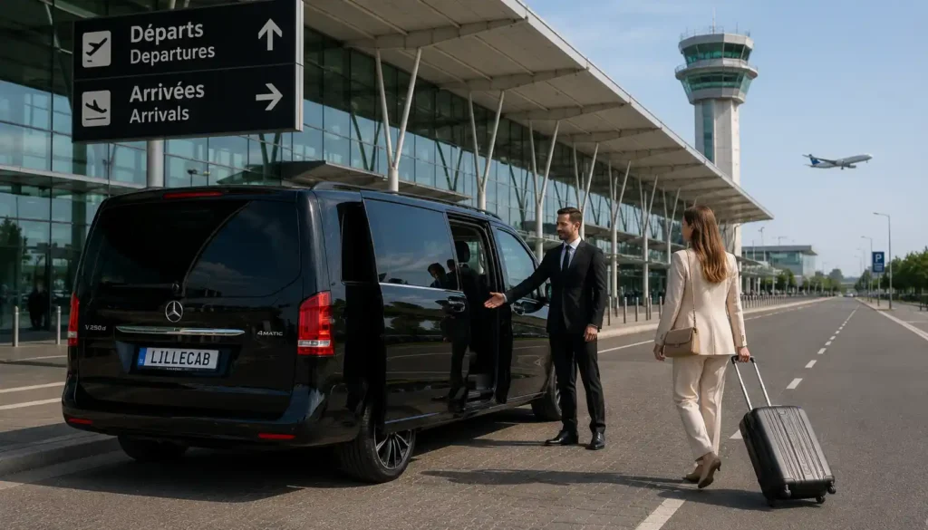 Mercedes V-Class for an airport and long-distance private transfer from Lille