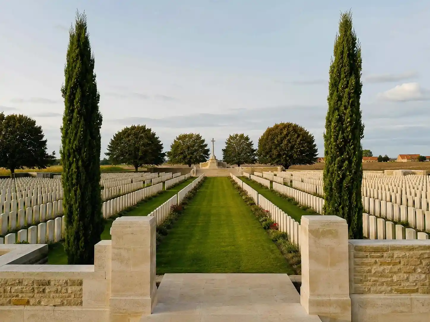 Commonwealth war cemetery near Ypres, visited on a Lille to Ypres private transfer