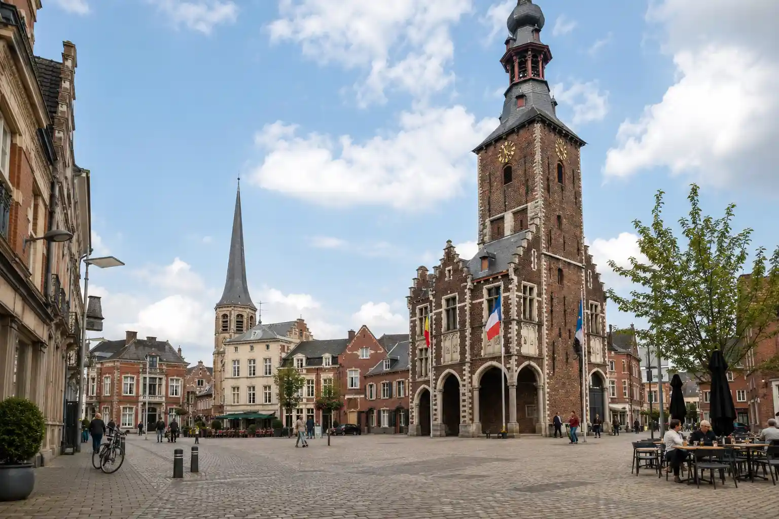 Tielt town centre in West Flanders, Belgium