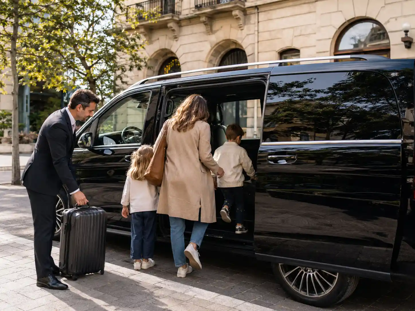 Family Mercedes V-Class private chauffeur transfer for Lille to Ghent private transfer